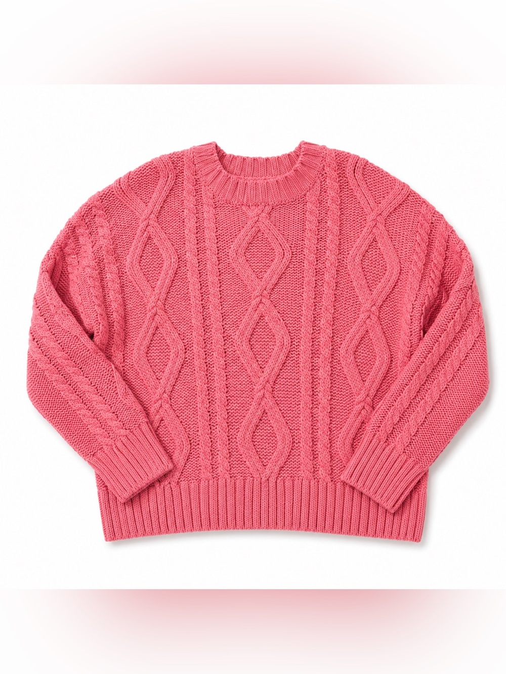 Princess Polly Cable Knit Sweater Womens XS/S Coral Pink Chunky Cropped Pullover